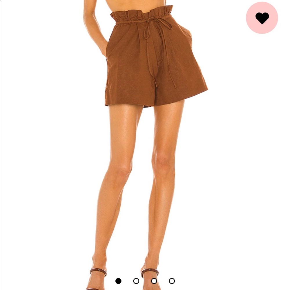 Brown linen shorts